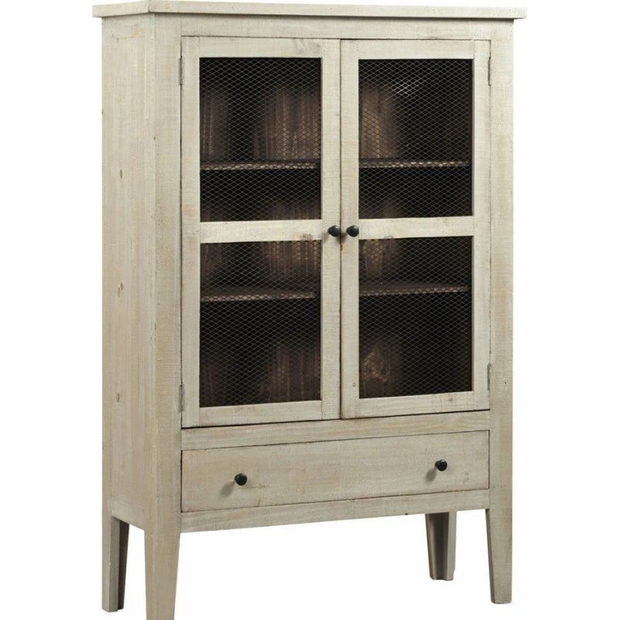 China Cabinets & Hutches * | Progressive Furniture Isabella Display Cabinet Washed Linen, Pine