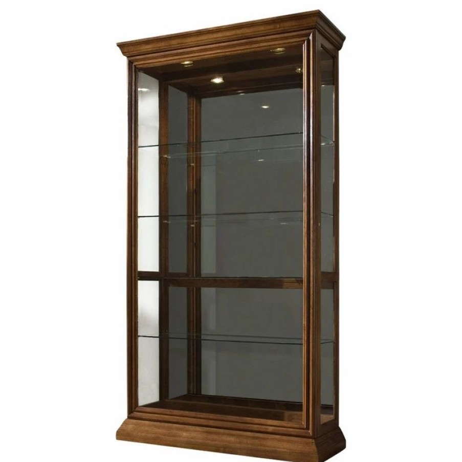 China Cabinets & Hutches * | Pulaski Furniture Pulaski Golden Oak Two Way Sliding Door Curio