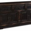 Buffets & Sideboards * | Crafters And Weavers Eboni 4 Door / 3 Drawer Sideboard Black