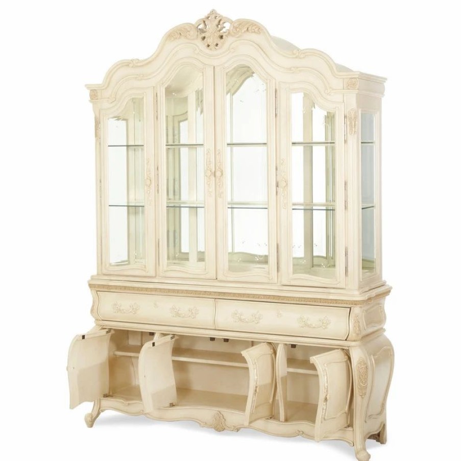 China Cabinets & Hutches * | Michael Amini Lavelle China And Buffet, Blanc