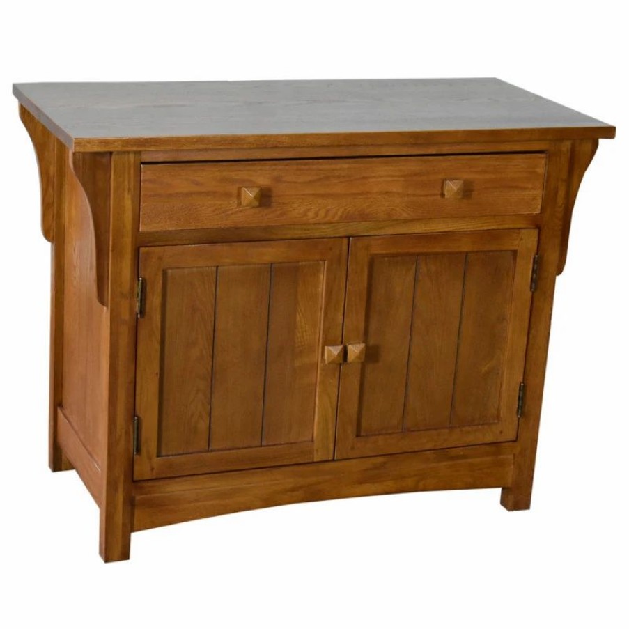 Buffets & Sideboards * | Crafters And Weavers Mission Solid Oak Sideboard Cabinet, Entry Way Console