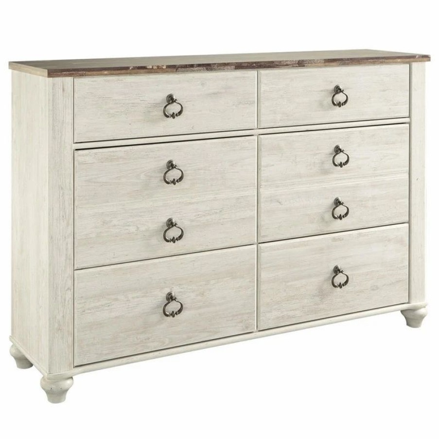 Dressers * | Ashley Furniture Industries Ashley Furniture Willowton 6 Drawer Dresser