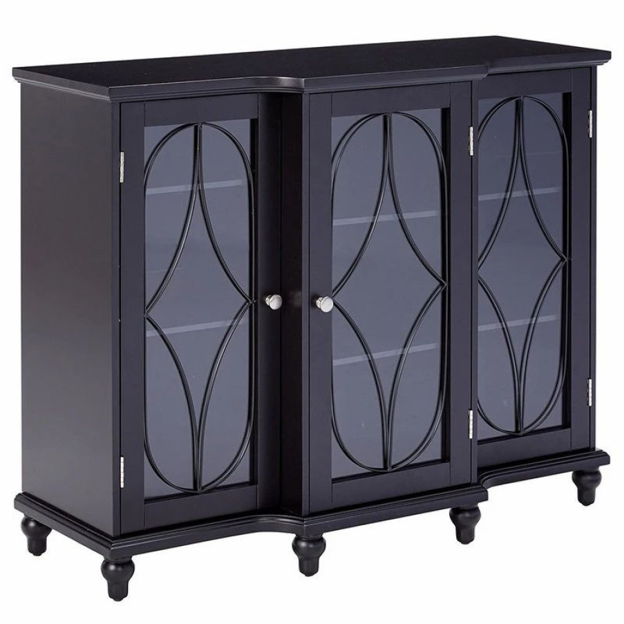 Buffets & Sideboards * | Pilaster Designs Boyce Wood Buffet, Black