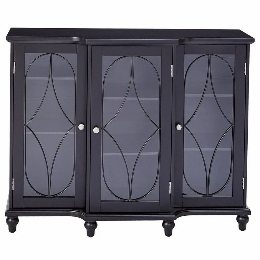 Buffets & Sideboards * | Pilaster Designs Boyce Wood Buffet, Black