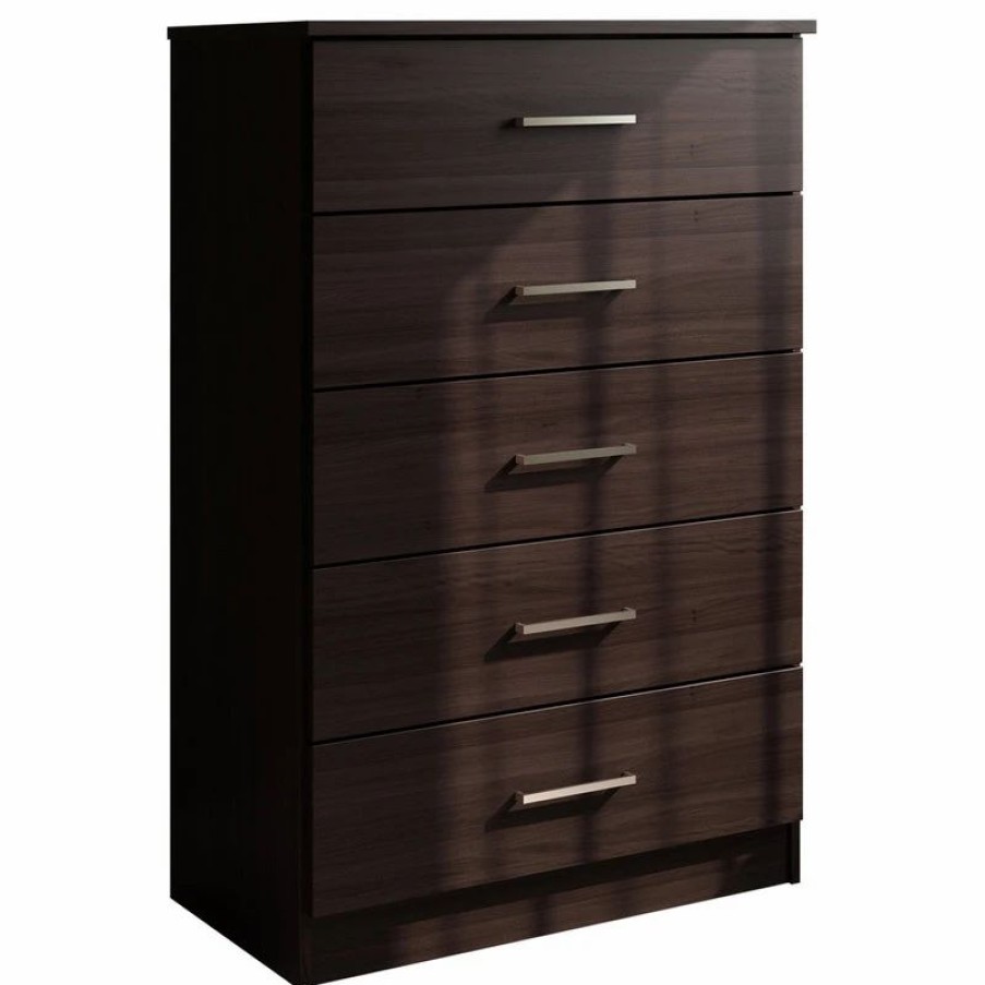 Dressers * | Palace Imports 100% Solid Wood Metro 5-Drawer Chest, Java