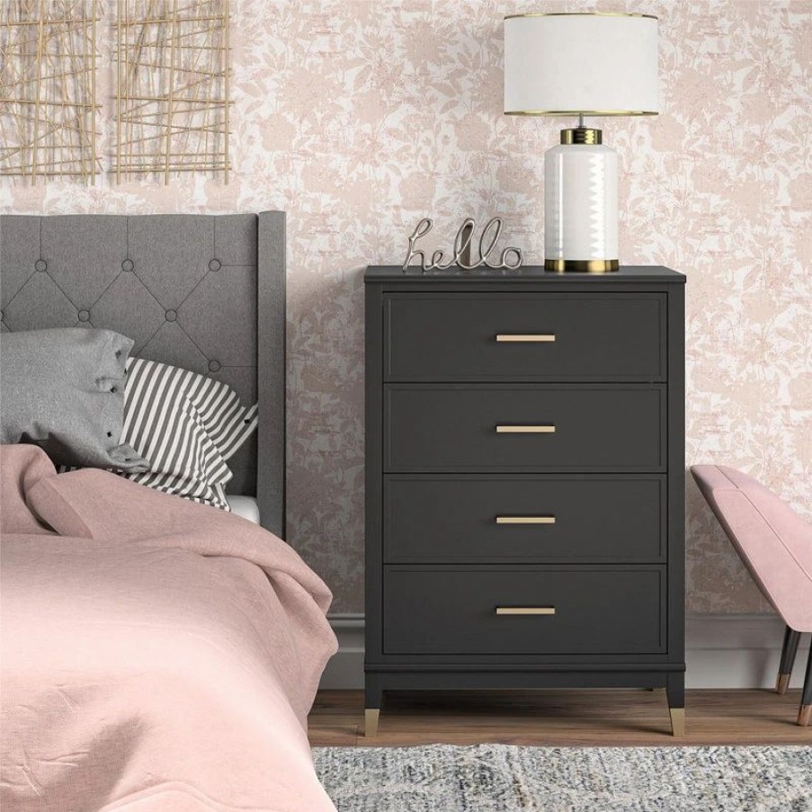 Dressers * | Brimfield & May Westerleigh 4-Drawer Dresser, Black