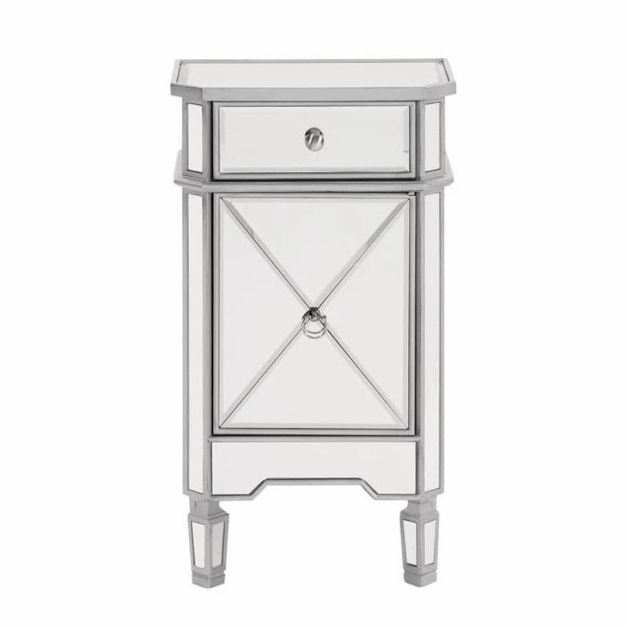 Accent Chests & Cabinets * | Elegant Furniture & Lighting Chamberlan Clear Mirror Cabinet