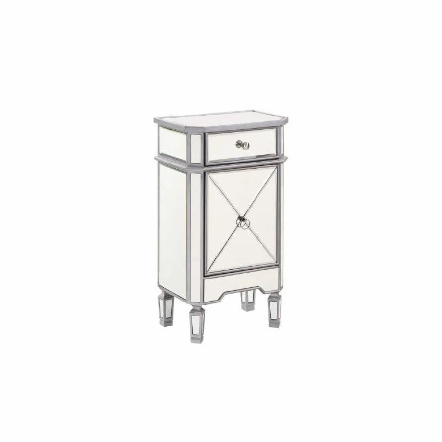 Accent Chests & Cabinets * | Elegant Furniture & Lighting Chamberlan Clear Mirror Cabinet