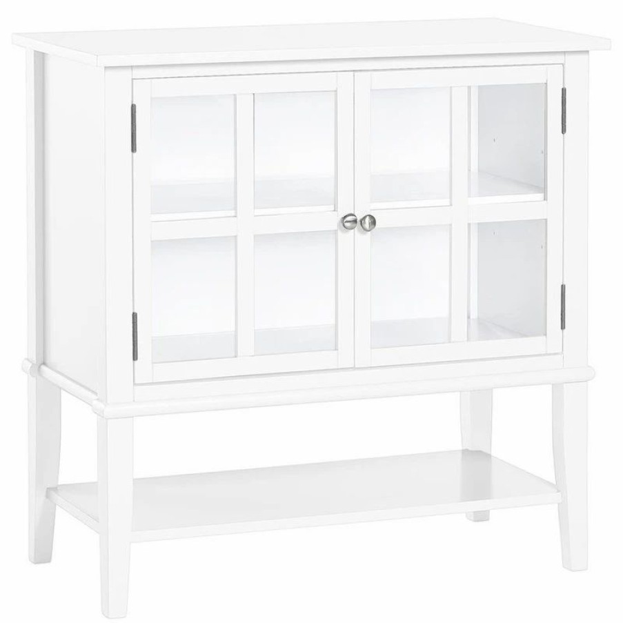 Accent Chests & Cabinets * | A Design Studio Primrose 2 Door Storage Cabinet, White