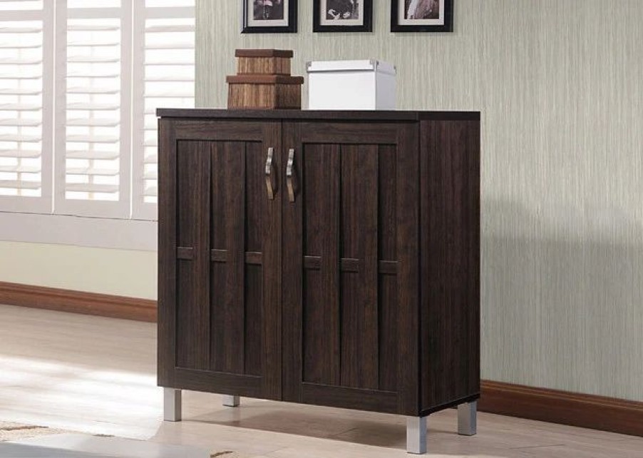 Buffets & Sideboards * | Baxton Studio Excel Modern And Contemporary Dark Brown Sideboard Storage Cabinet