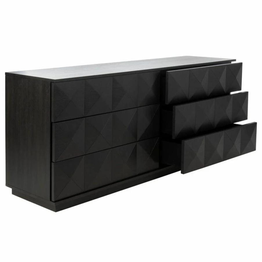 Dressers * | Safavieh Patty 6 Drawer Dresser, Black