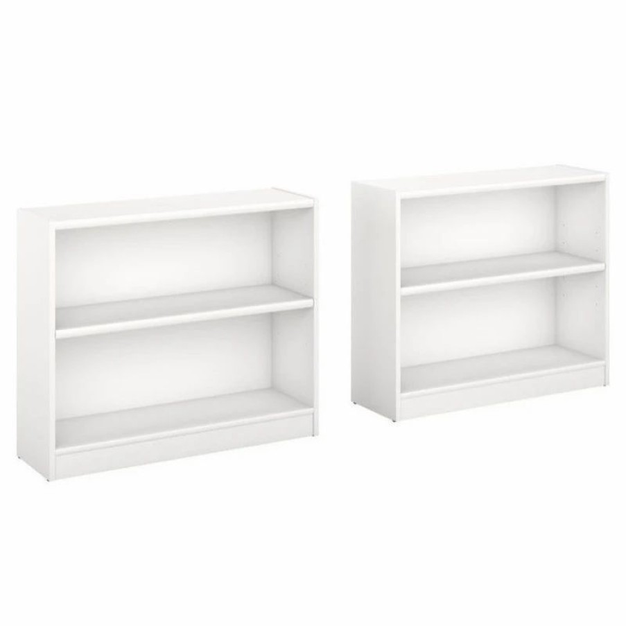 Bookcases * | Bush Business Furniture Bush Furniture Universal 2 Shelf Bookcase In Pure White (Set Of 2)