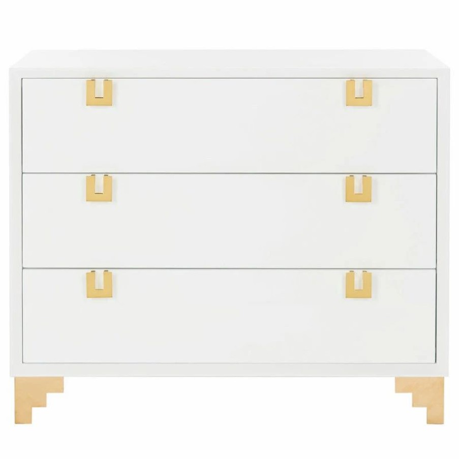 Accent Chests & Cabinets * | Safavieh Odalis Lacquer Chest Of Drawers, White