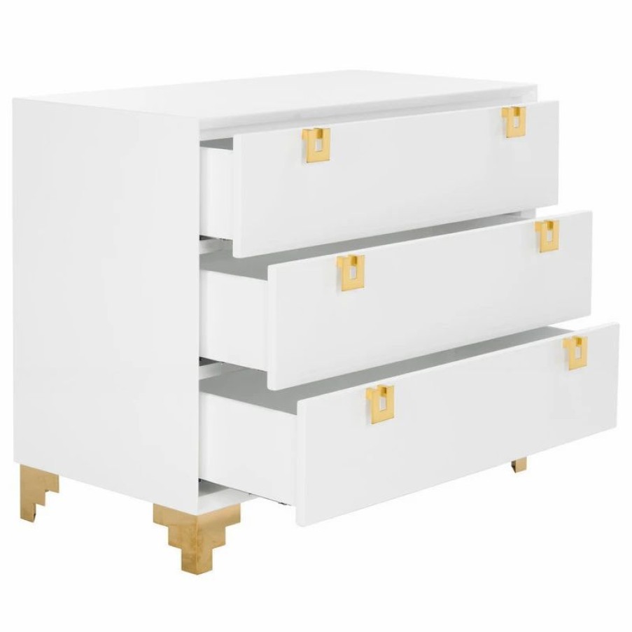 Accent Chests & Cabinets * | Safavieh Odalis Lacquer Chest Of Drawers, White