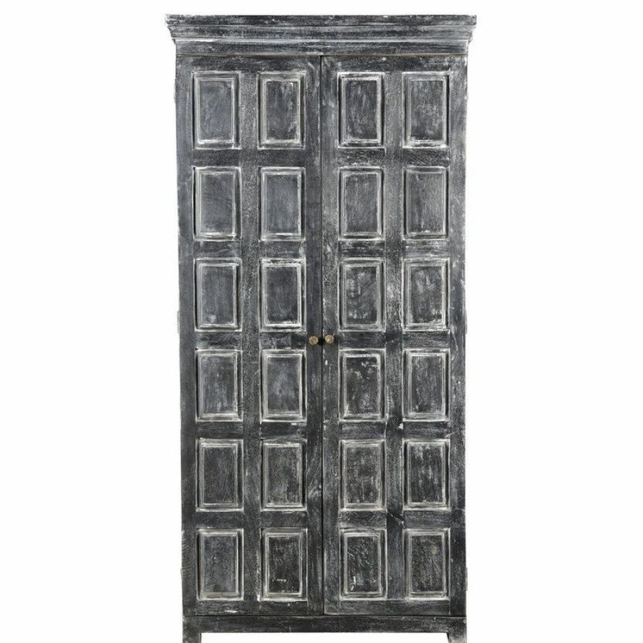 China Cabinets & Hutches * | Moti Martin Cabinet 2-Door Tall Cabinet In Distressed Gray Finish