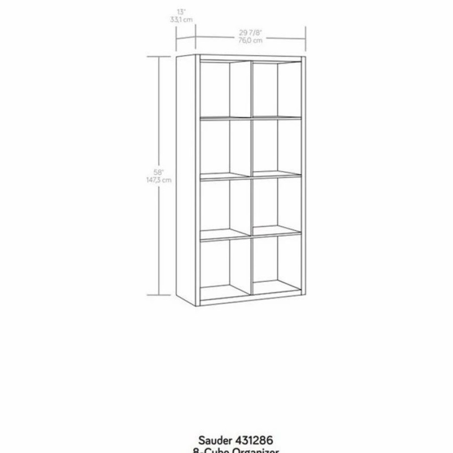 Bookcases * | Sauder Miscellaneous Storage Engineered Wood 8-Cube Organizer In Mystic Oak