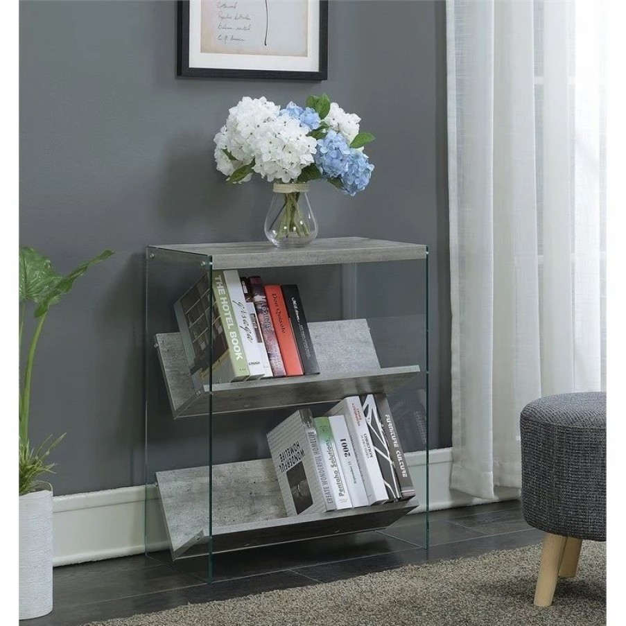 Bookcases * | Convenience Concepts Soho Bookcase In Gray Faux Birch Wood Finish