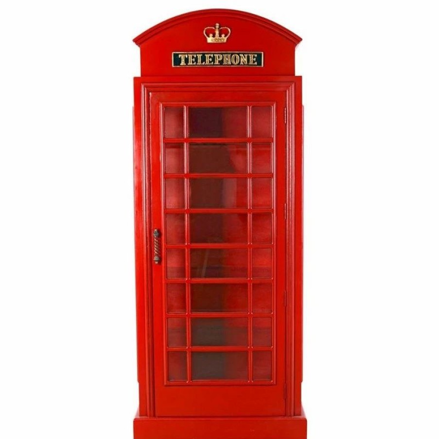 China Cabinets & Hutches * | Design Toscano British Telephone Booth Display Cabinet Frt-Nr