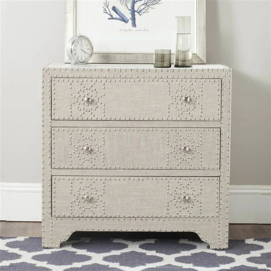 Accent Chests & Cabinets * | Safavieh Gordy 3 Drawer Chest, Grey