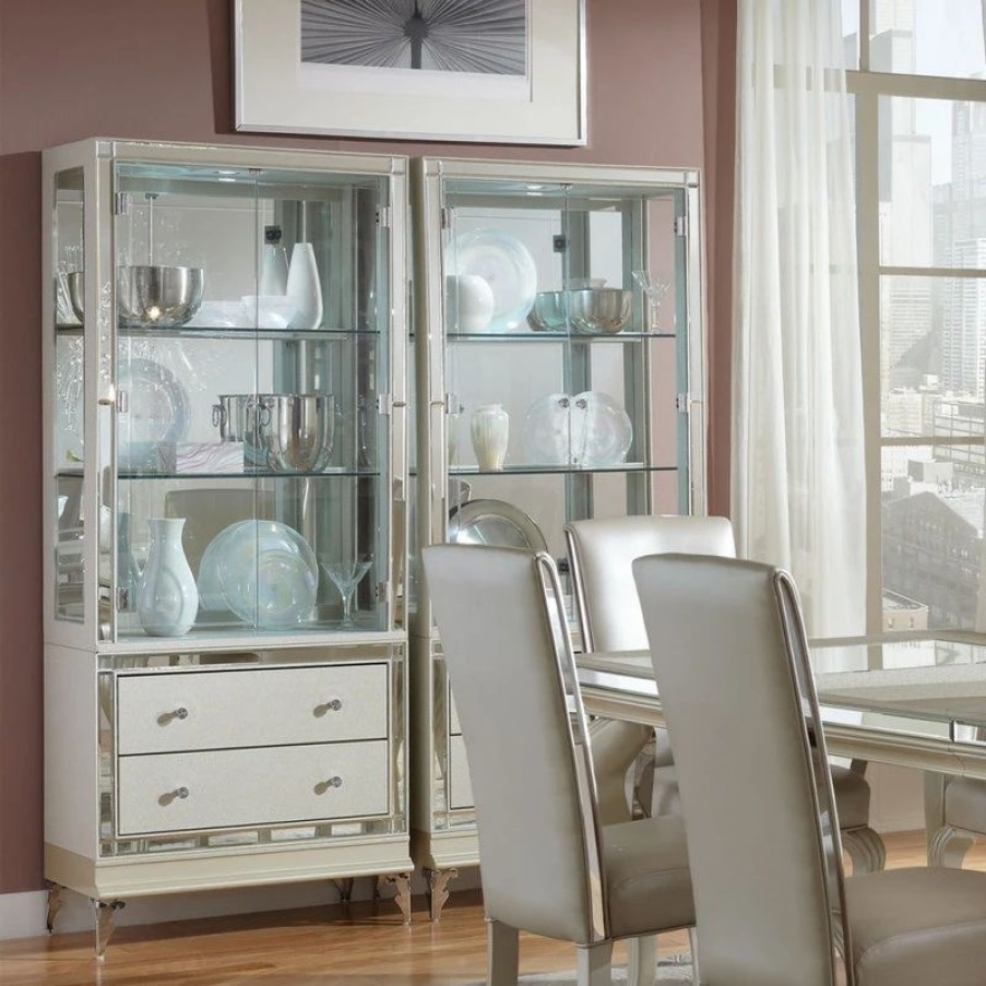 China Cabinets & Hutches * | Michael Amini Hollywood Loft Curio, Frost