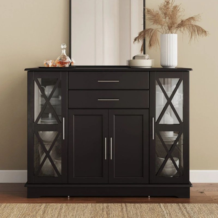 Buffets & Sideboards * | Belleze Ryland 47 Wood Storage Sideboard Buffet Cabinet Console Table, Espresso