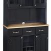 China Cabinets & Hutches * | Homestyles Buffet Of Buffets Wood Buffet With Hutch In Black