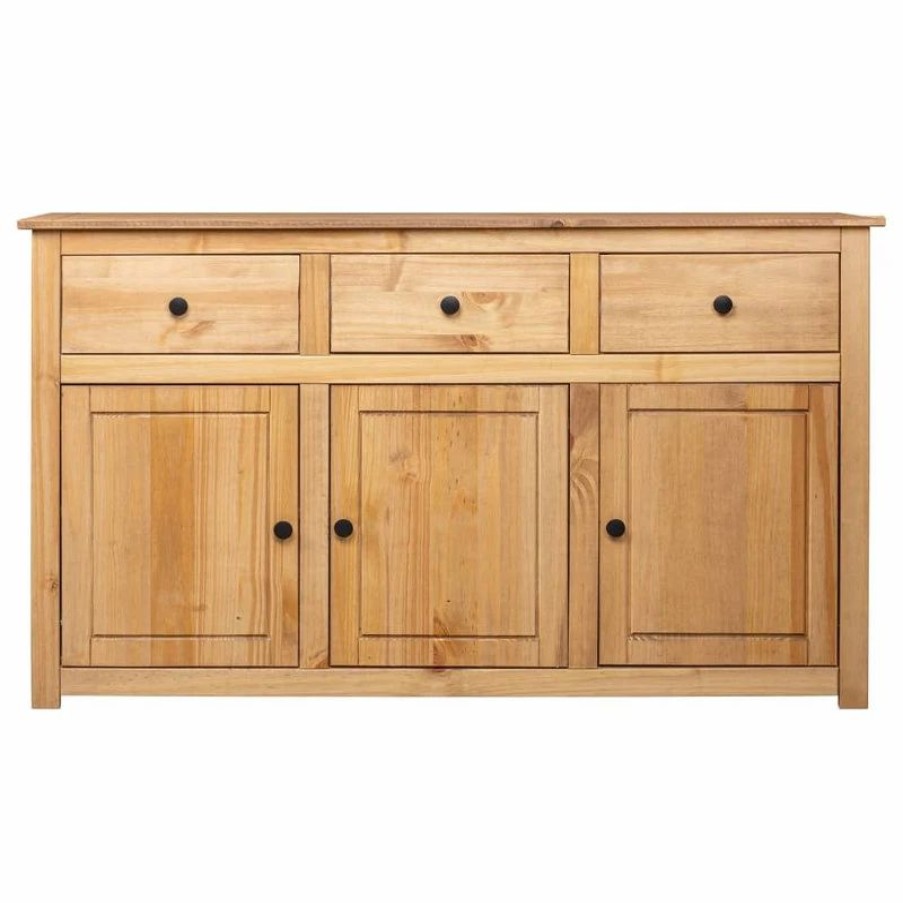 Buffets & Sideboards * | Vida Xl International B.V. Vidaxl Solid Wood Pine Sideboard Panama Range Storage Cabinet Chest Furniture