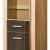 China Cabinets & Hutches * | Maxima House Carmelo Glass Cabinet, Arusha/Sonoma Oak