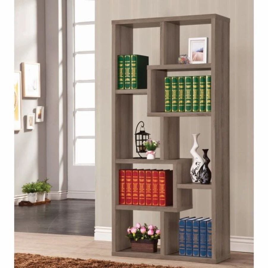 Bookcases * | Benzara, Woodland Imprts, The Urban Port Multiple Cubed Rectangular Bookcase, Gray