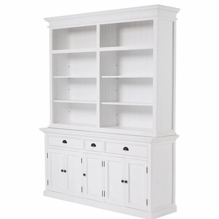 Bookcases * | Novasolo Halifax Hutch Bookcase 5 Doors 3 Drawers