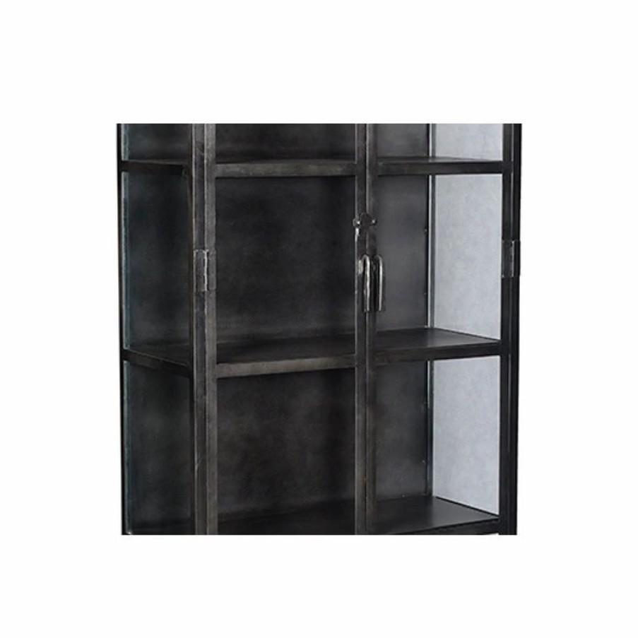 China Cabinets & Hutches * | Mix Industrial Iron And Glass Display Cabinet