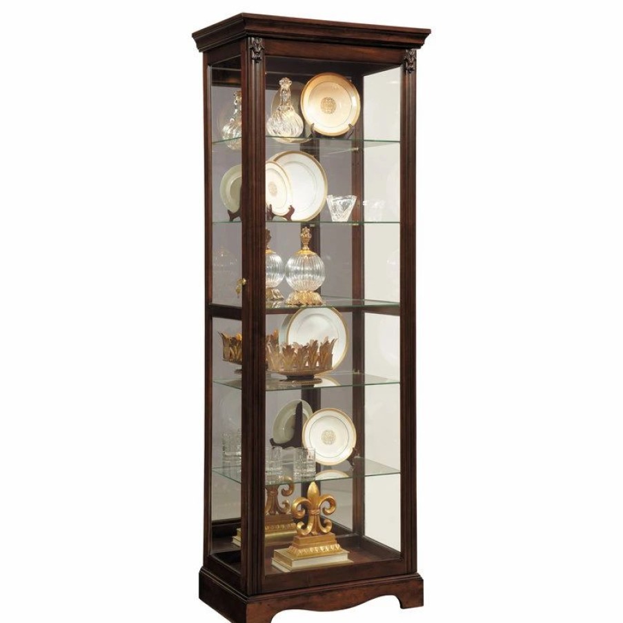 China Cabinets & Hutches * | Pulaski Furniture Pulaski Warm Cherry Mirrored Back Curio 21457