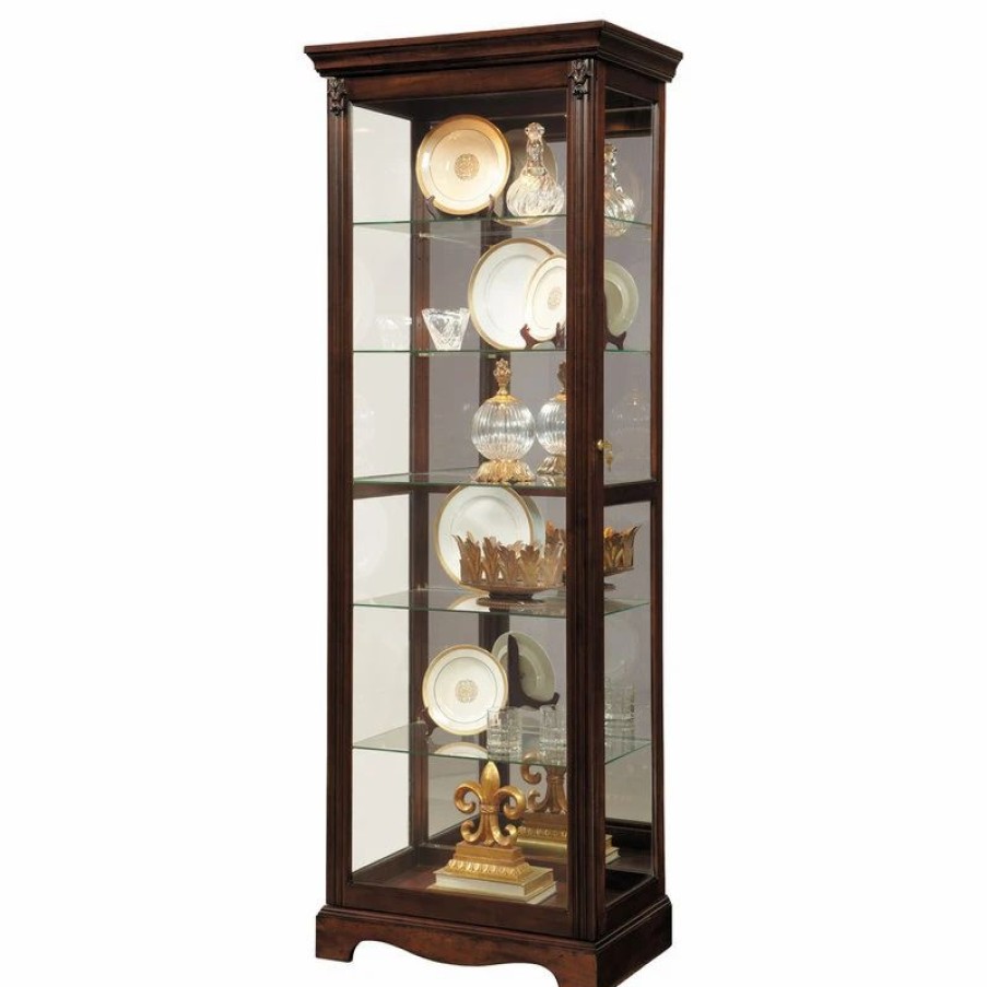 China Cabinets & Hutches * | Pulaski Furniture Pulaski Warm Cherry Mirrored Back Curio 21457