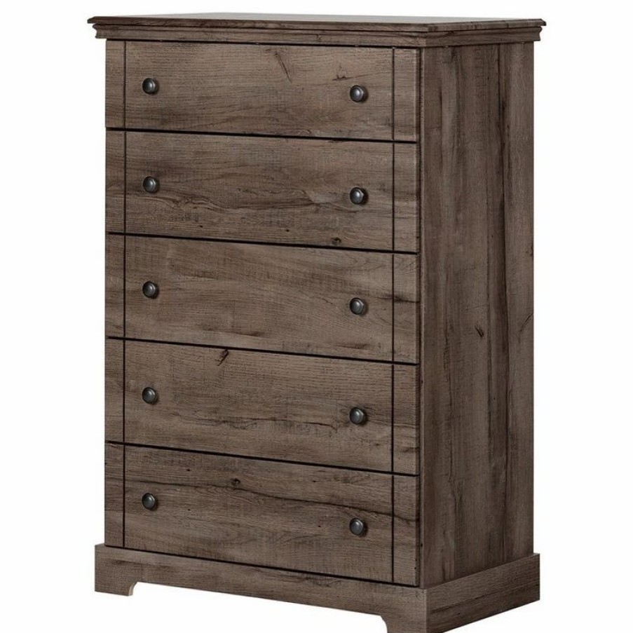 Accent Chests & Cabinets * | South Shore Furniture South Shore Avilla 5 Drawer Chest In Fall Oak