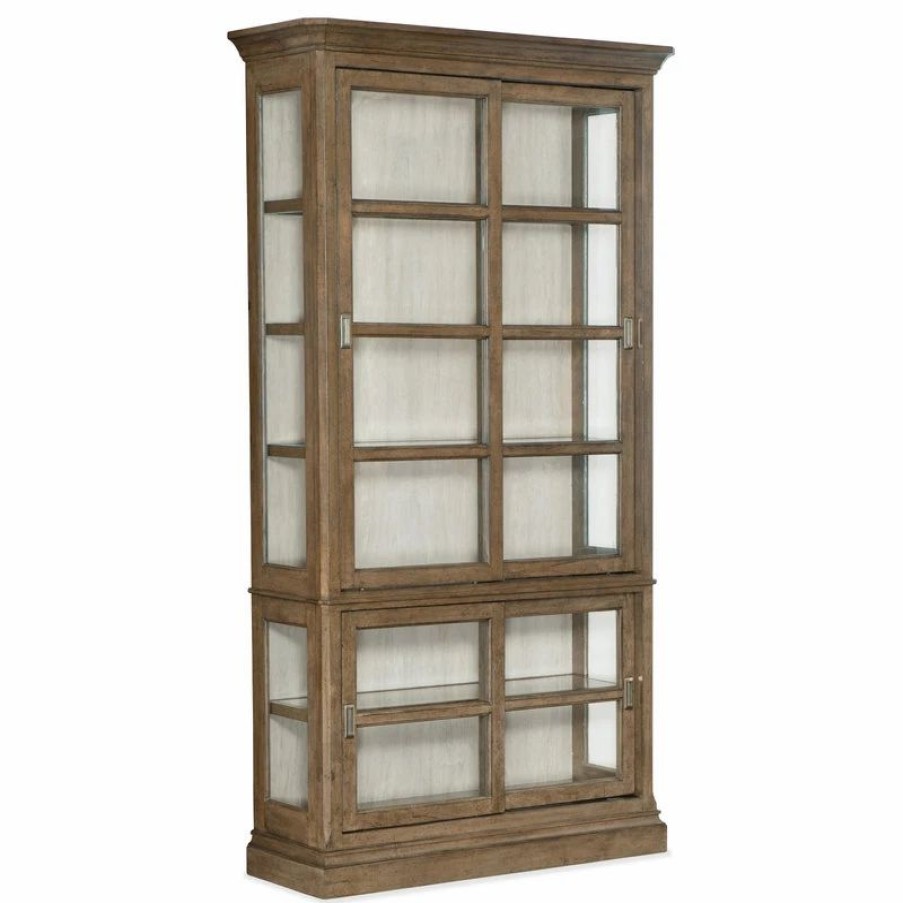 China Cabinets & Hutches * | Hooker Furniture Montebello Sliding Door Display Cabinet, Carob Brown