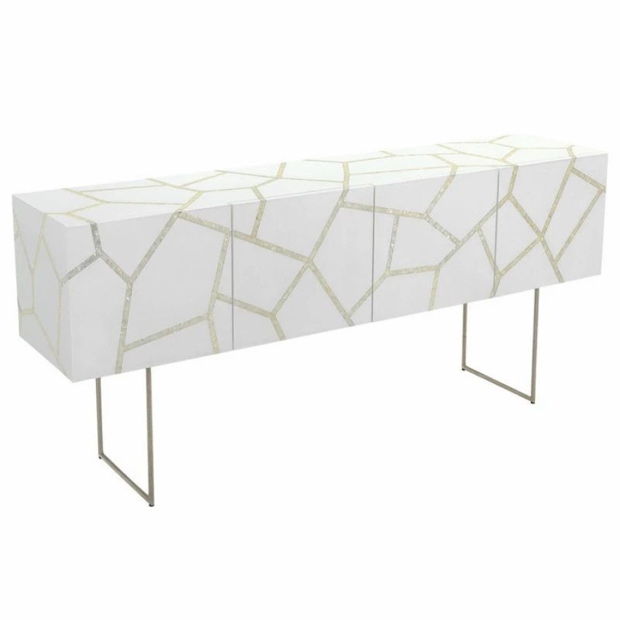 Buffets & Sideboards * | Safavieh Ashley Mother Of Pearl Buffet, White