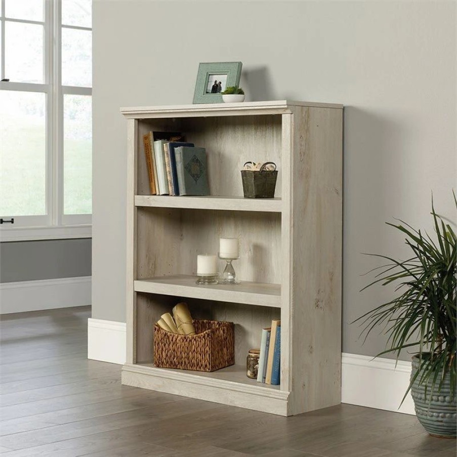 Bookcases * | Sauder Engineered Wood 3 Shelf Bookcase In Chalked Chestnut Finish