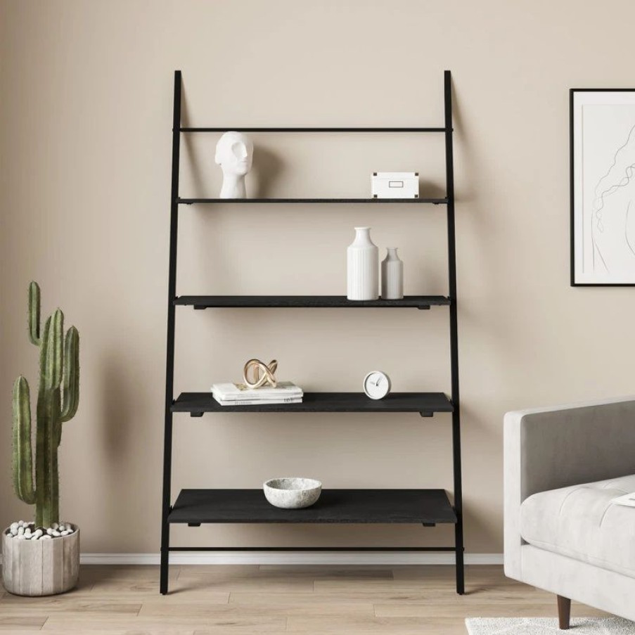 Bookcases * | Madeleine Home Inc. Lasalle Ladder Shelf, Black