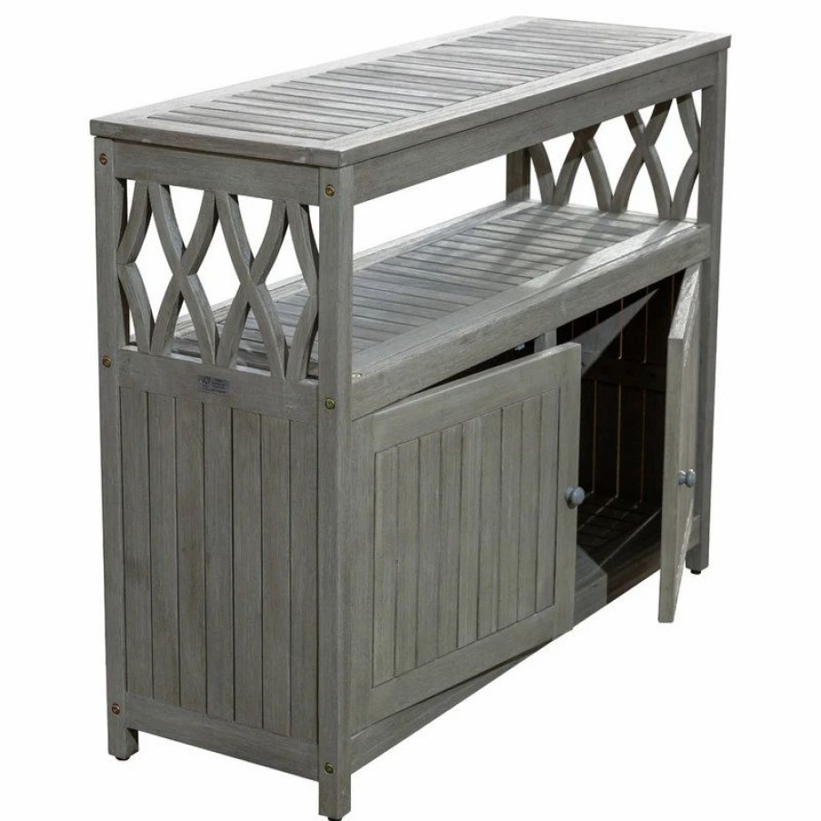 Buffets & Sideboards * | Dty Outdoor Living Longs Peak Eucalyptus Sideboard, Driftwood Gray