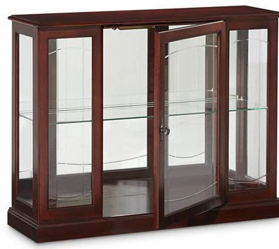 China Cabinets & Hutches * | Homefare Pulaski Curio Console, Ridgewood Cherry