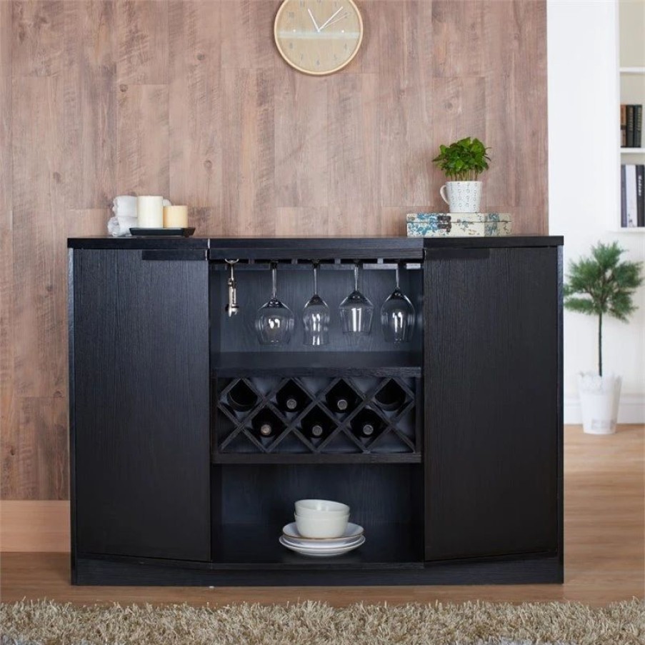 Buffets & Sideboards * | Furniture Of America E-Commerce By Enitial Lab Furniture Of America Bruno Contemporary Wood Multi-Storage Buffet In Black