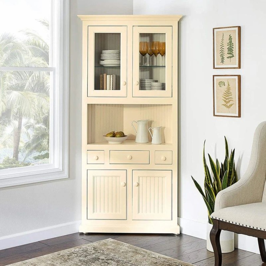 China Cabinets & Hutches * | Eagle Furniture Corner Dining Hutch/Buffet, Cream