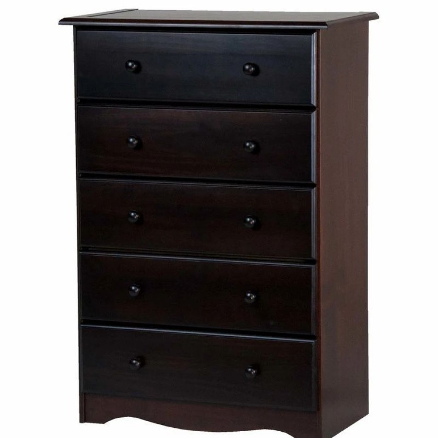 Dressers * | Palace Imports 100% Solid Wood 5-Drawer Chest, Java