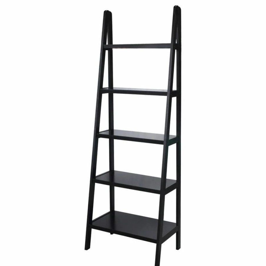 Bookcases * | Casual Home 5-Shelf Ladder Bookcase, Espresso