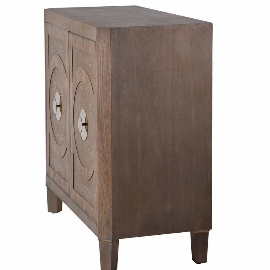 Accent Chests & Cabinets * | Stylecraft Gemma Brooks Two Door Accent Cabinet With Adjustable Interior Shelf Gray