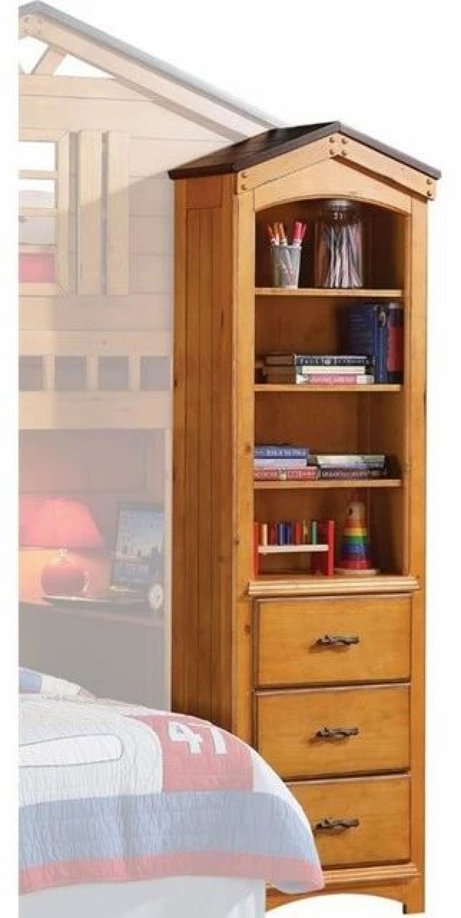 Bookcases * | Acme Furniture Acme Tree House 4 Shelf Bookcase In Rustic Oak