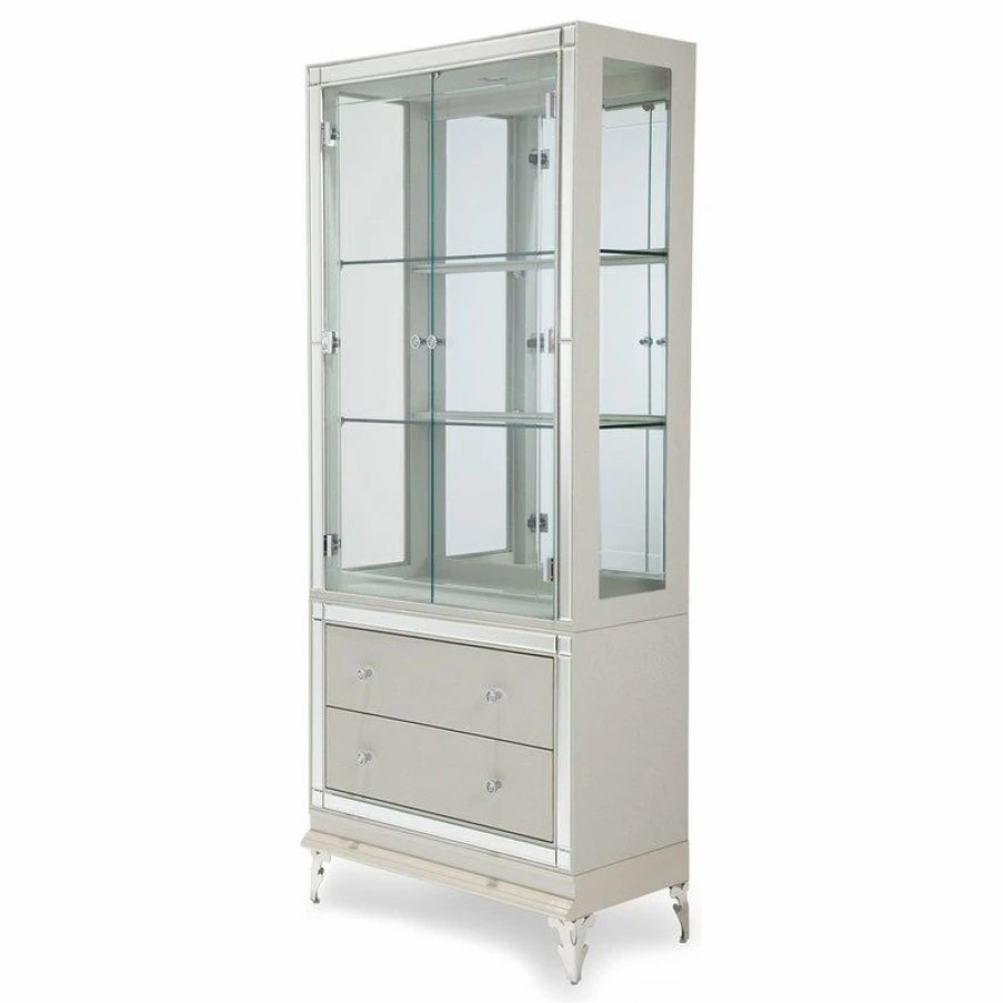 China Cabinets & Hutches * | Michael Amini Aico Hollywood Loft Curio, Frost 9001605-104