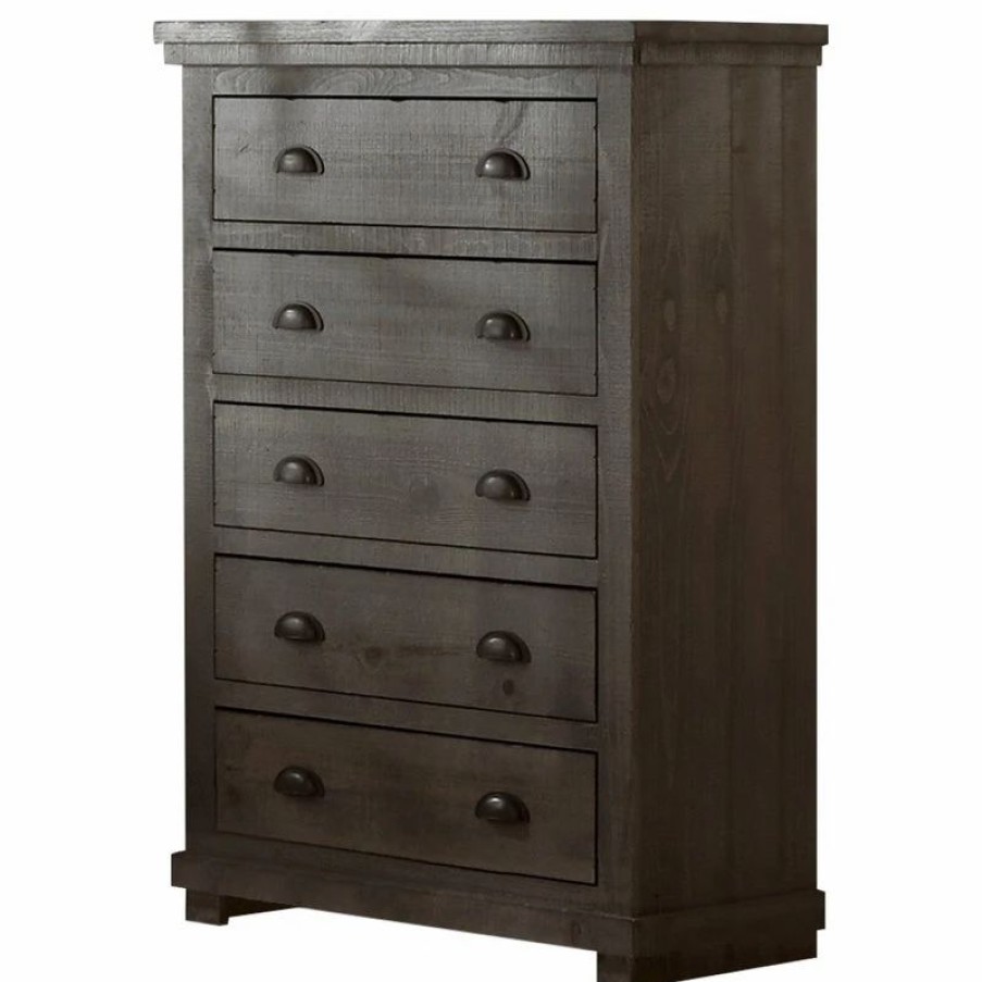 Dressers * | Progressive Furniture Willow Chest, Distressed Dark Gray