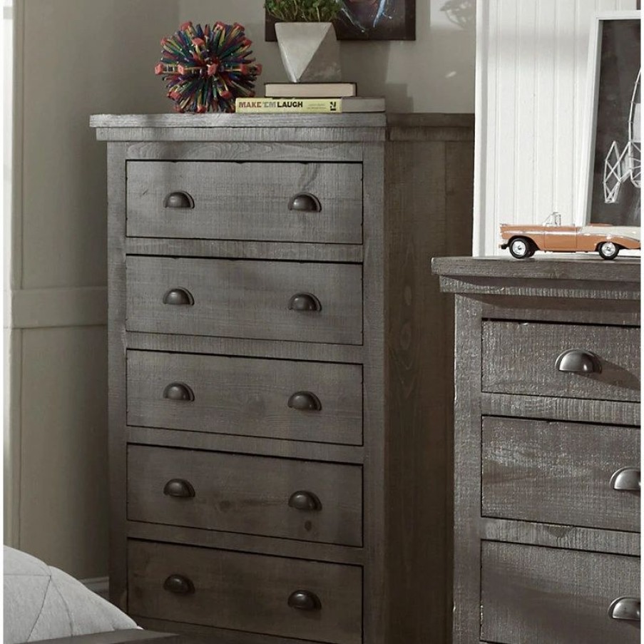 Dressers * | Progressive Furniture Willow Chest, Distressed Dark Gray