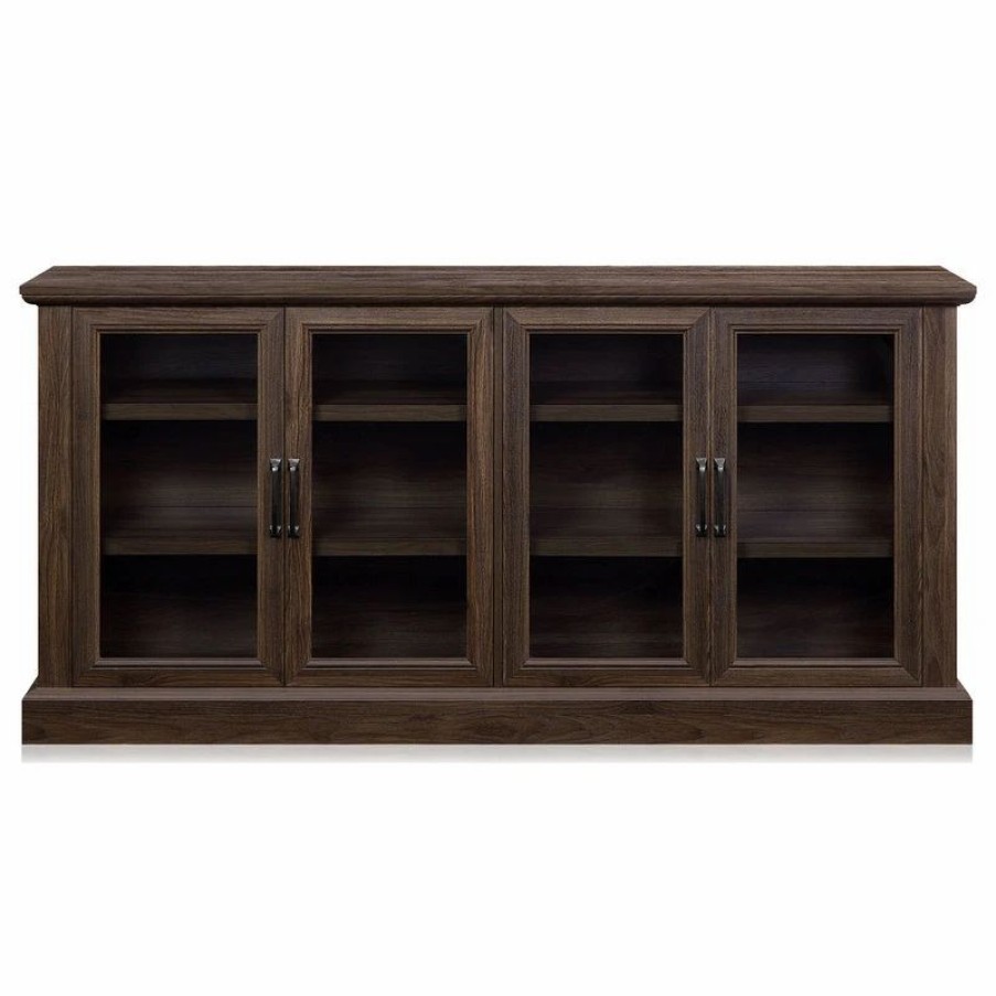 Buffets & Sideboards * | Belleze 70 Rustic Wood Sideboard Stand 4 Doors Buffet Cabinet, Dark Walnut